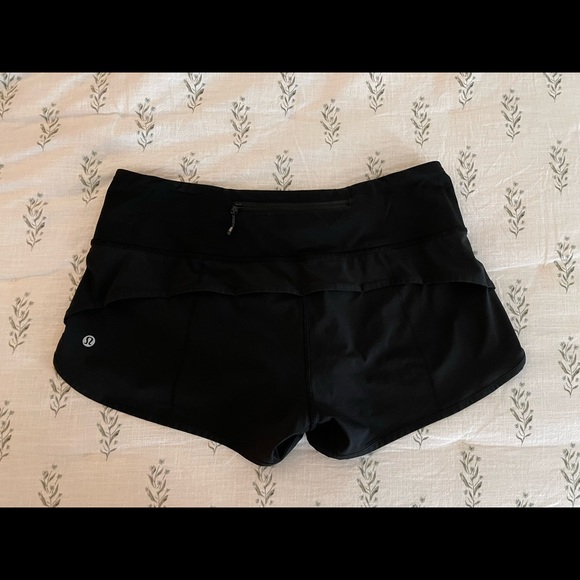 LULULEMON BLACK 2.5” SPEED UP SHORTS SIZE 8 - Picture 2 of 5